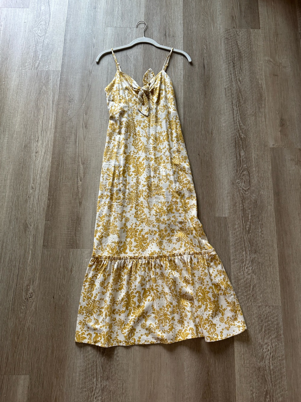 Yellow Floral Print Maxi Skirt